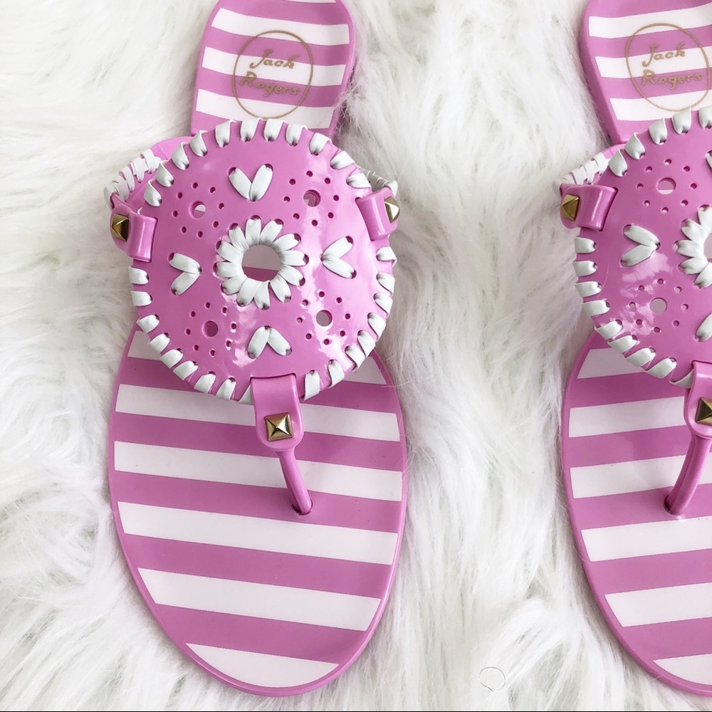 Jack Rogers Pink & White Georgica Resort Sandals - Picture 3 of 6